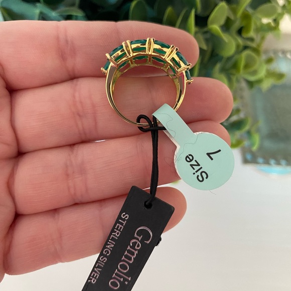 Brand New Gemolio Gold over Sterling Silver Genuine Chalcedony Size 7 ring - Picture 6 of 8